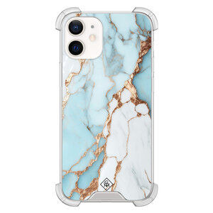 Casimoda iPhone 12 mini shockproof hoesje - Marmer lichtblauw