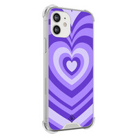 Casimoda iPhone 12 mini shockproof hoesje - Hart swirl paars