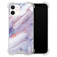 Casimoda iPhone 12 mini shockproof hoesje - Marmer paars