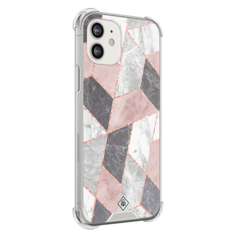 Casimoda iPhone 12 mini shockproof hoesje - Stone grid
