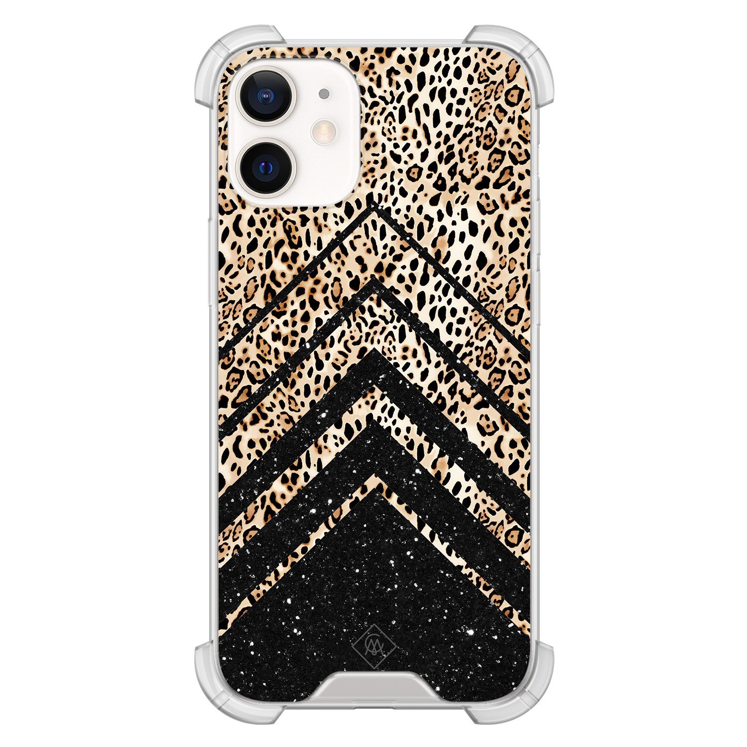 iPhone 12 mini shockproof hoesje - Chevron luipaard