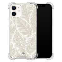 Casimoda iPhone 12 mini shockproof hoesje - Palmy leaves beige