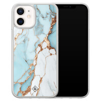 Casimoda iPhone 12 mini hybride hoesje - Marmer lichtblauw