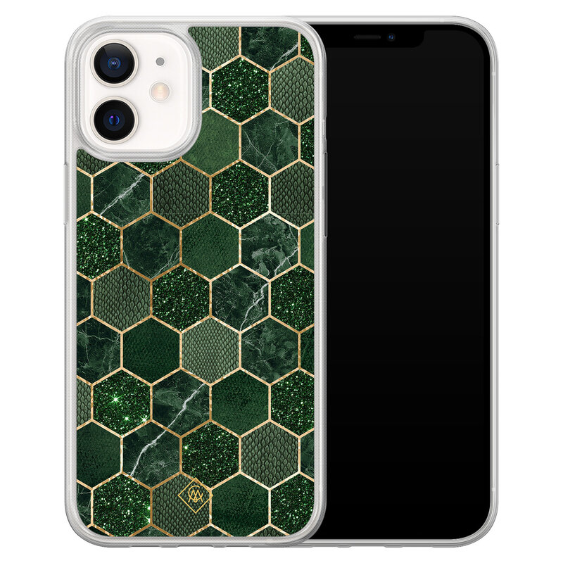 Casimoda iPhone 12 mini hybride hoesje - Kubus groen