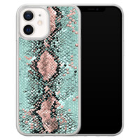 Casimoda iPhone 12 mini hybride hoesje - Snake pastel