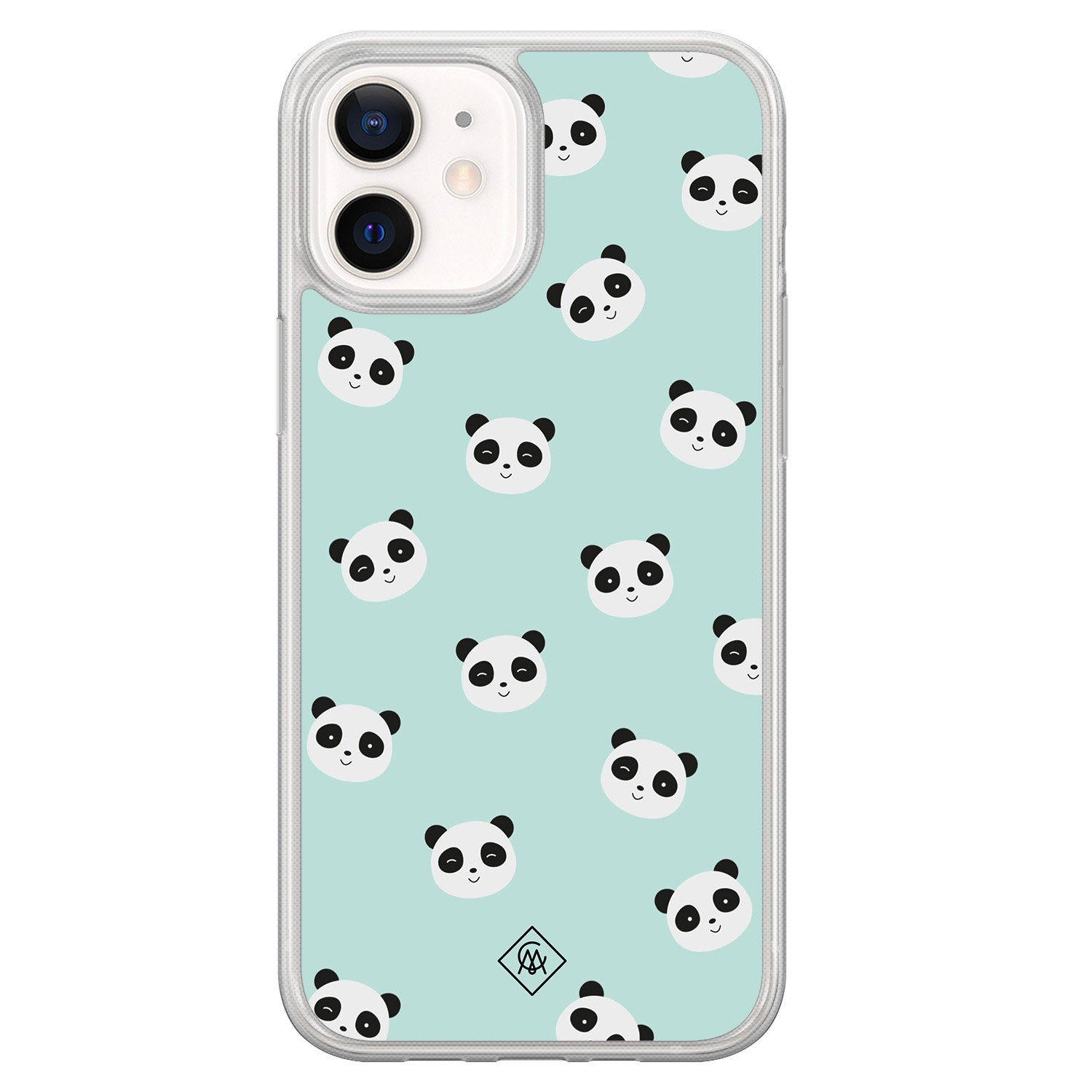 iPhone 12 mini hybride hoesje - Panda print