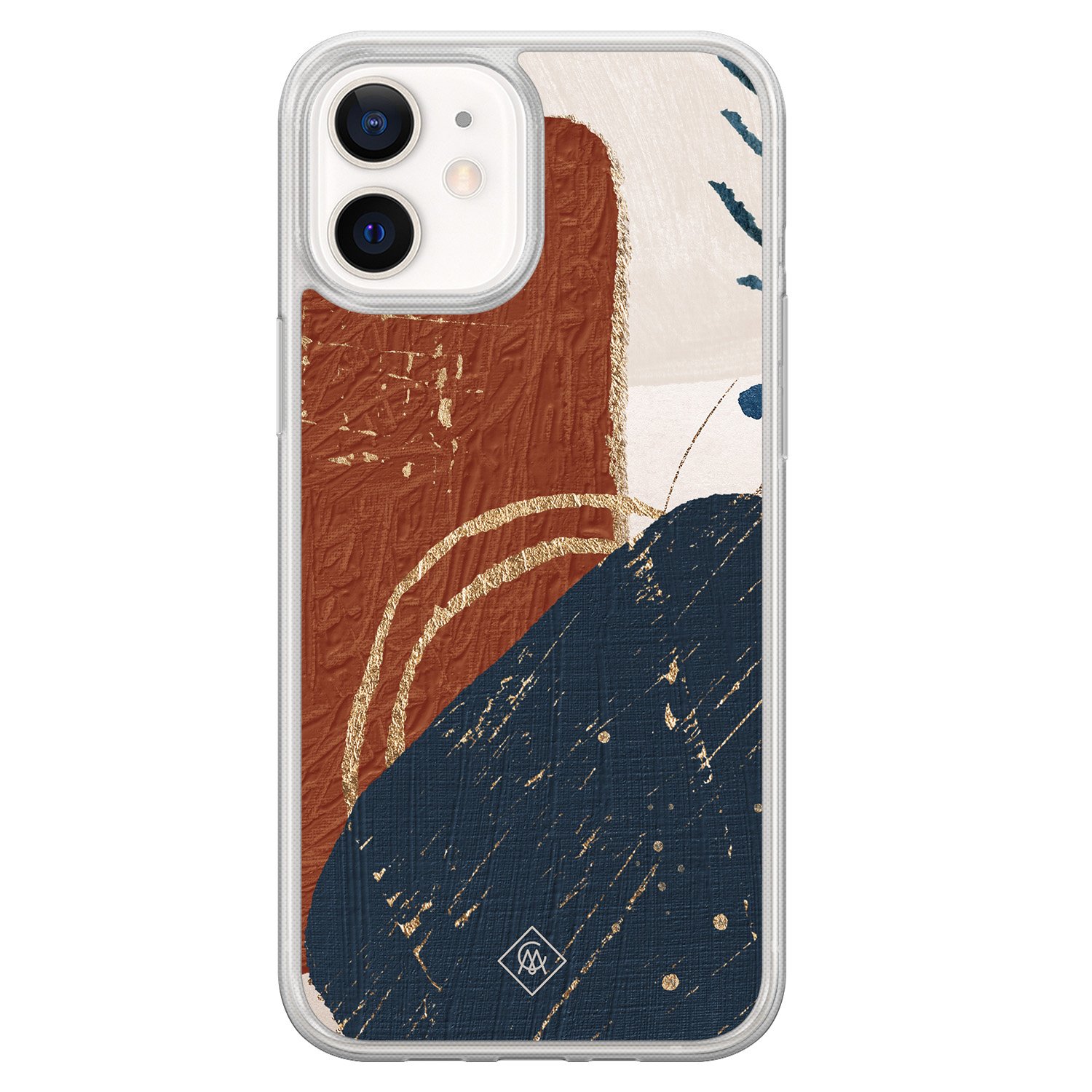 iPhone 12 mini hybride hoesje - Abstract terracotta