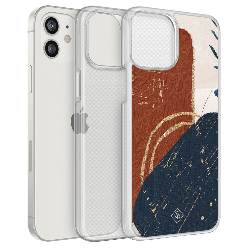 Casimoda iPhone 12 mini hybride hoesje - Abstract terracotta