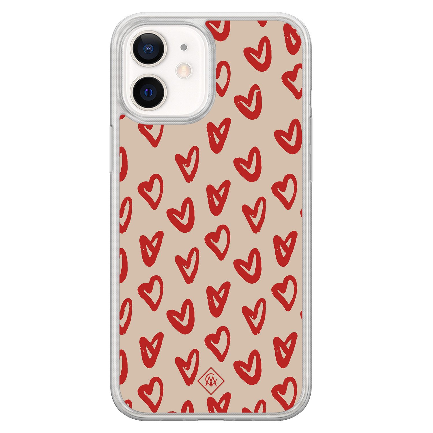 iPhone 12 mini hybride hoesje - Sweet hearts