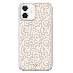 Casimoda iPhone 12 mini hybride hoesje - Ivory abstraction