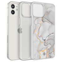 Casimoda iPhone 12 mini hybride hoesje - Marmer grijs