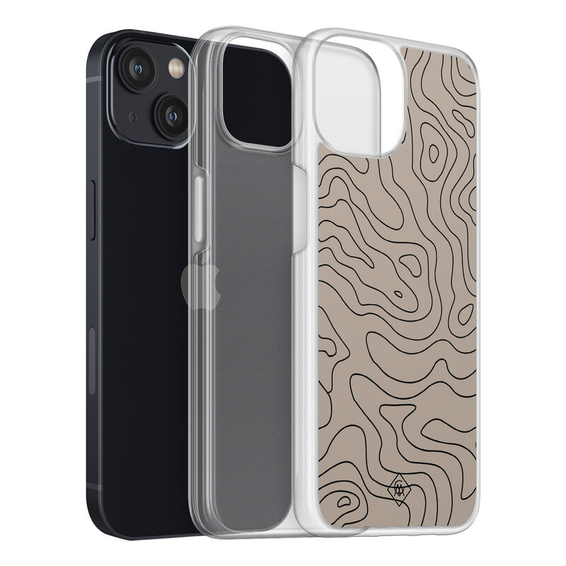 Casimoda iPhone 13 mini hybride hoesje - Abstract lines