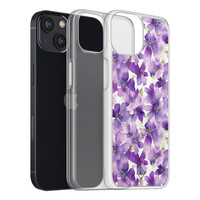 Casimoda iPhone 13 mini hybride hoesje - Floral violet