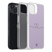 Casimoda iPhone 13 mini hybride hoesje - Hart lila