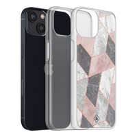 Casimoda iPhone 13 mini hybride hoesje - Stone grid