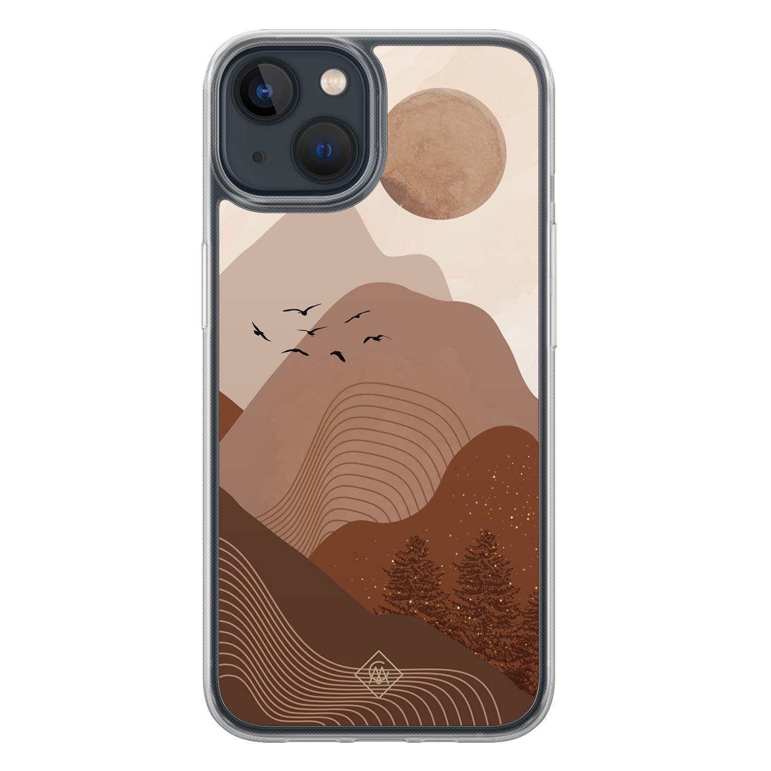 iPhone 13 mini hybride hoesje - Mountain birds