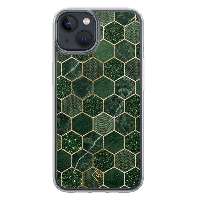Casimoda iPhone 13 mini hybride hoesje - Kubus groen