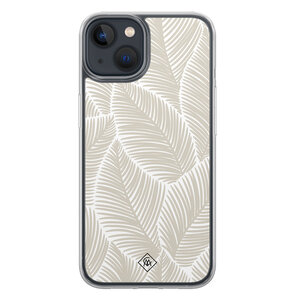 Casimoda iPhone 13 mini hybride hoesje - Palmy leaves beige