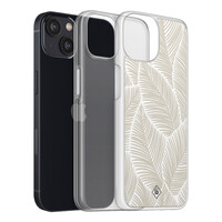 Casimoda iPhone 13 mini hybride hoesje - Palmy leaves beige