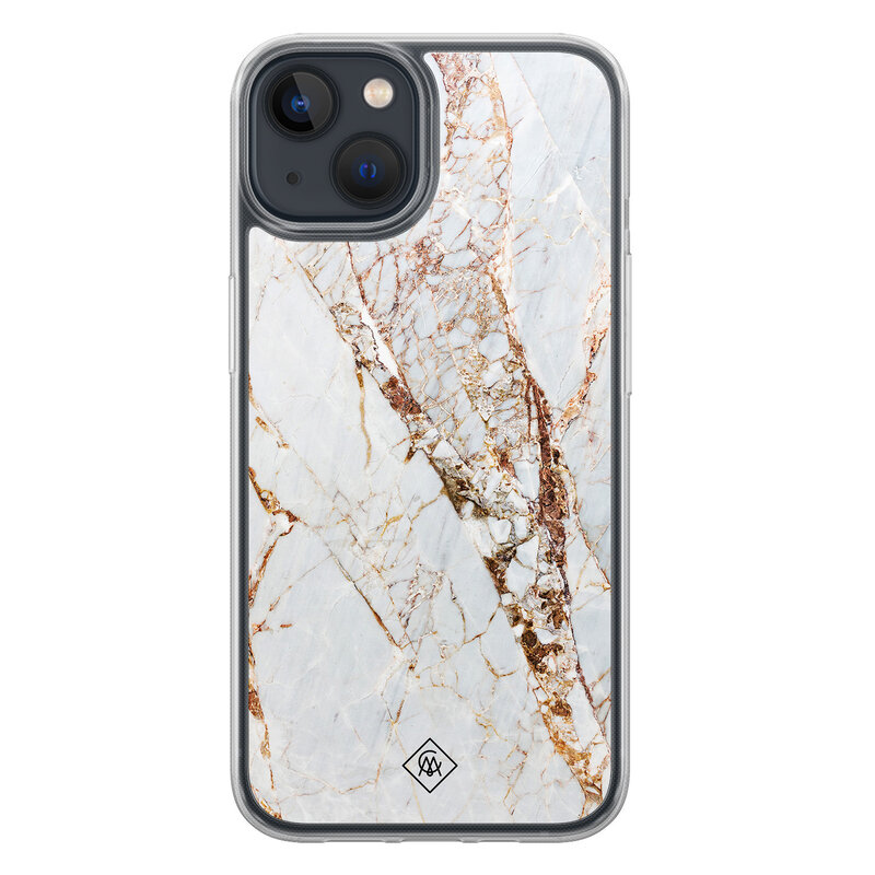 Casimoda iPhone 13 mini hybride hoesje - Marmer goud