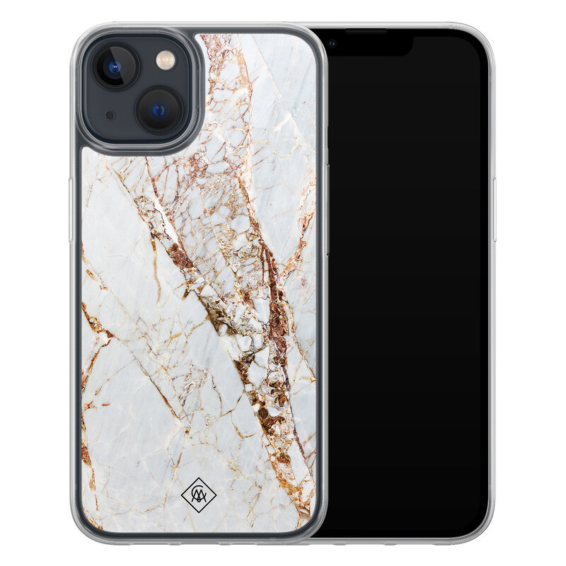 Casimoda iPhone 13 mini hybride hoesje - Marmer goud