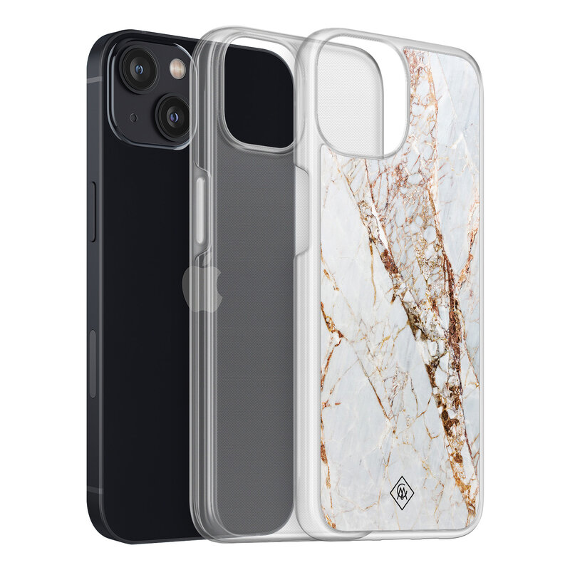 Casimoda iPhone 13 mini hybride hoesje - Marmer goud