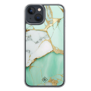 Casimoda iPhone 13 mini hybride hoesje - Marmer mintgroen