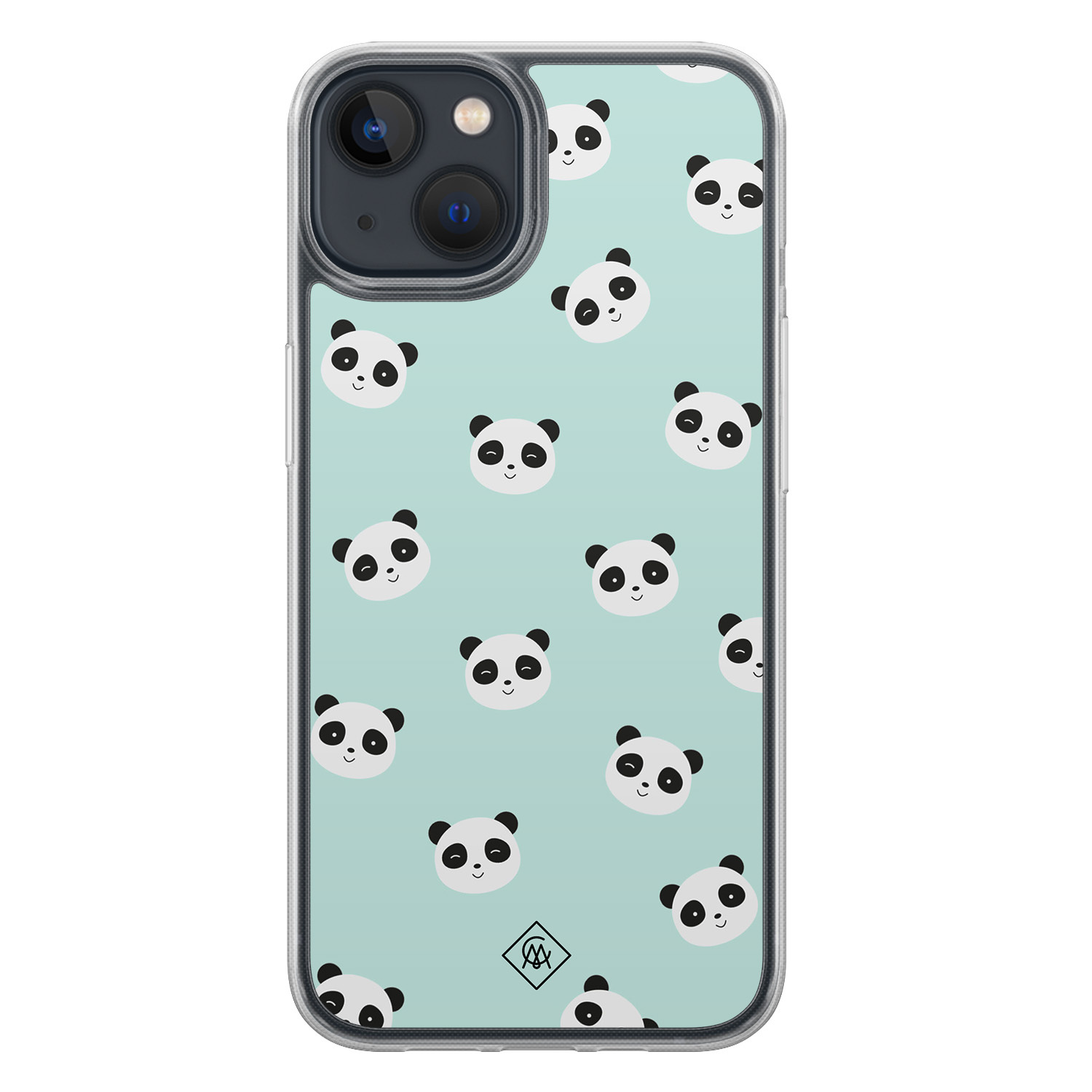 iPhone 13 mini hybride hoesje - Panda print