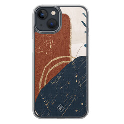 Casimoda iPhone 13 mini hybride hoesje - Abstract terracotta