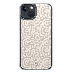 Casimoda iPhone 13 mini hybride hoesje - Ivory abstraction
