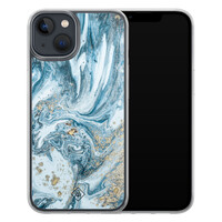 Casimoda iPhone 13 mini hybride hoesje - Marble sea