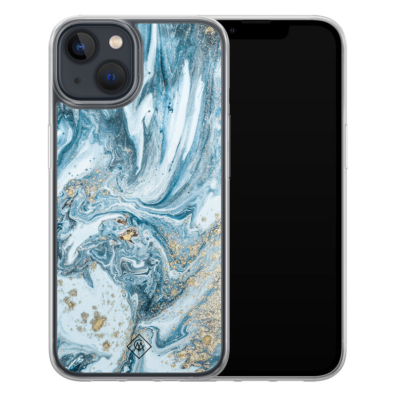 Casimoda iPhone 13 mini hybride hoesje - Marble sea