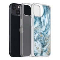 Casimoda iPhone 13 mini hybride hoesje - Marble sea