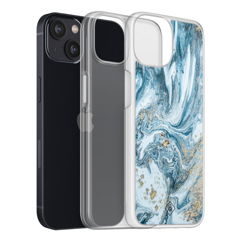 Casimoda iPhone 13 mini hybride hoesje - Marble sea