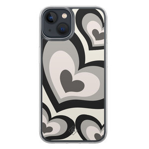 Casimoda iPhone 13 mini hybride hoesje - Hart swirl zwart