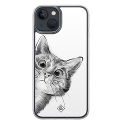 Casimoda iPhone 13 mini hybride hoesje - Kat kiekeboe