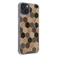 Casimoda iPhone 13 mini shockproof hoesje - Kubus groen bruin