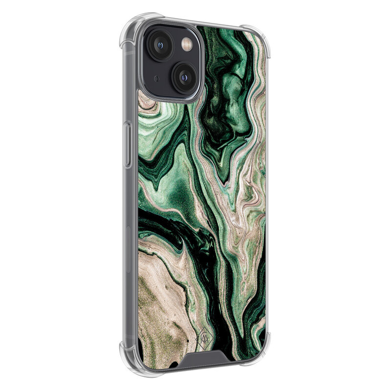 Casimoda iPhone 13 mini shockproof hoesje - Green waves