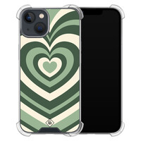 Casimoda iPhone 13 mini shockproof hoesje - Groen hart swirl