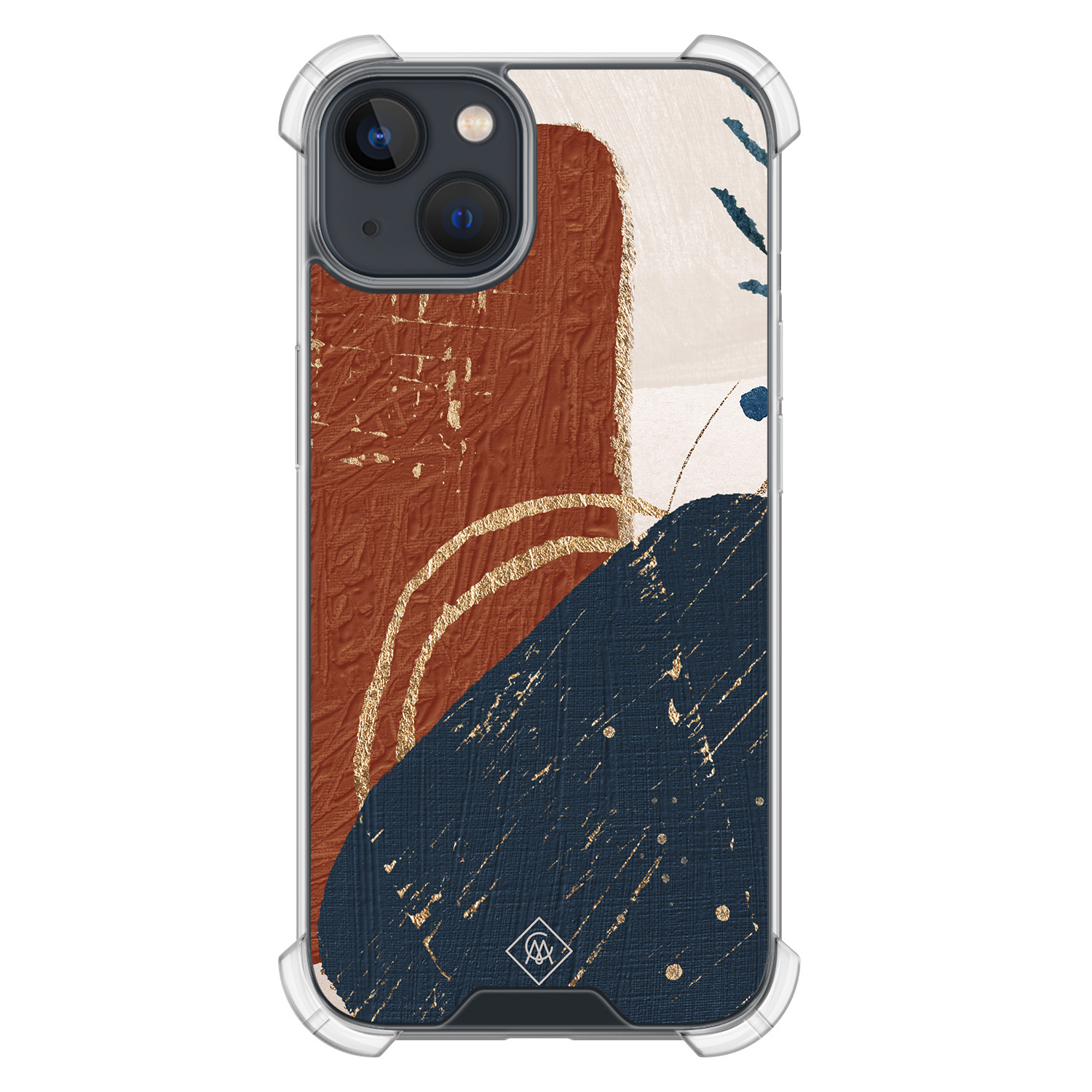 iPhone 13 mini shockproof hoesje - Abstract terracotta