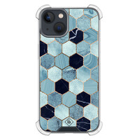 Casimoda iPhone 13 mini shockproof hoesje - Blue cubes