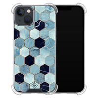 Casimoda iPhone 13 mini shockproof hoesje - Blue cubes
