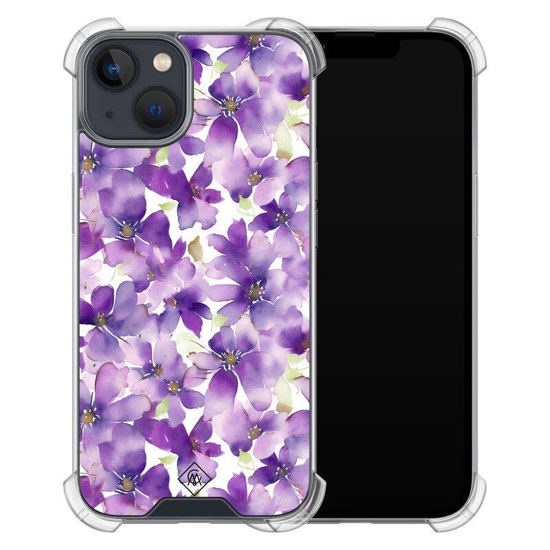 Casimoda iPhone 13 mini shockproof hoesje - Floral violet