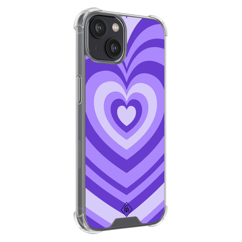 Casimoda iPhone 13 mini shockproof hoesje - Hart swirl paars