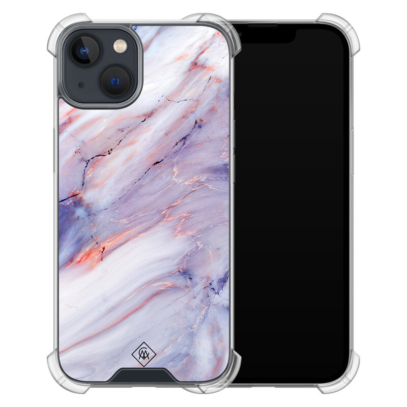 Casimoda iPhone 13 mini shockproof hoesje - Marmer paars