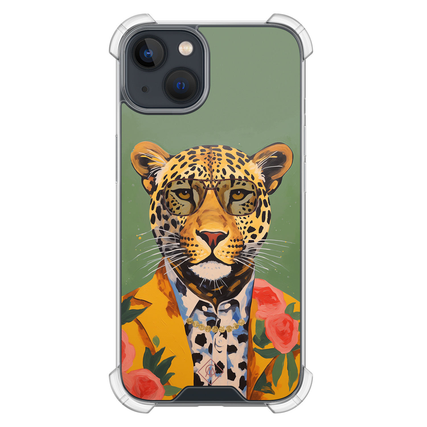 iPhone 13 mini shockproof hoesje - Luipaard hipster