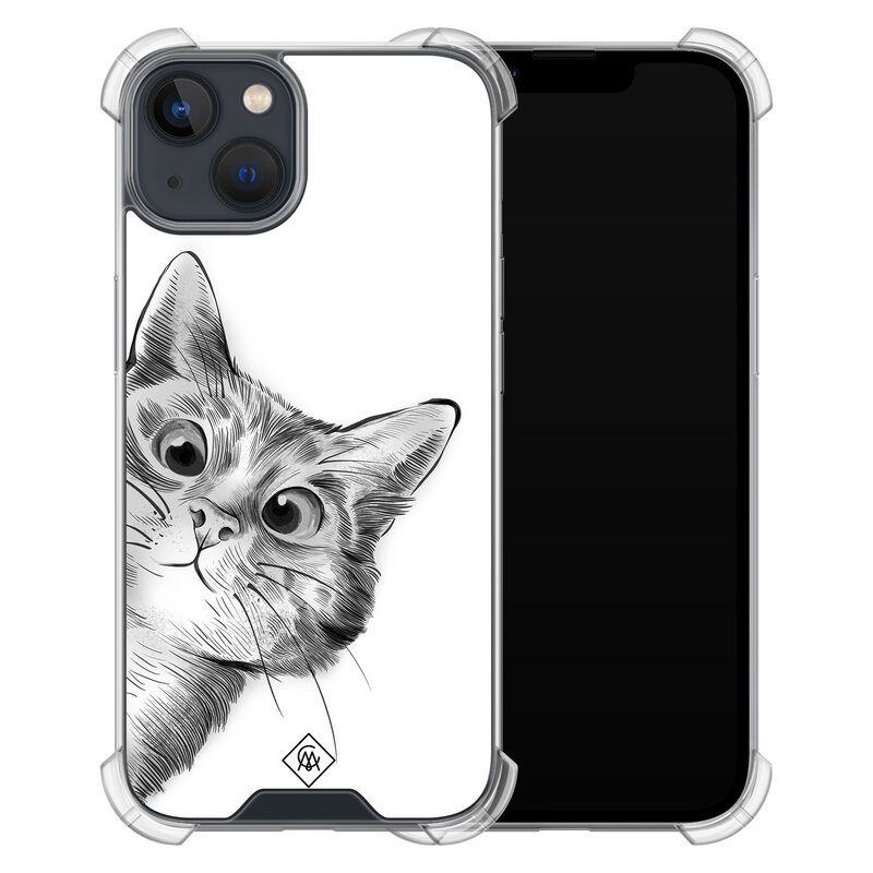 Casimoda iPhone 13 mini shockproof hoesje - Kat kiekeboe