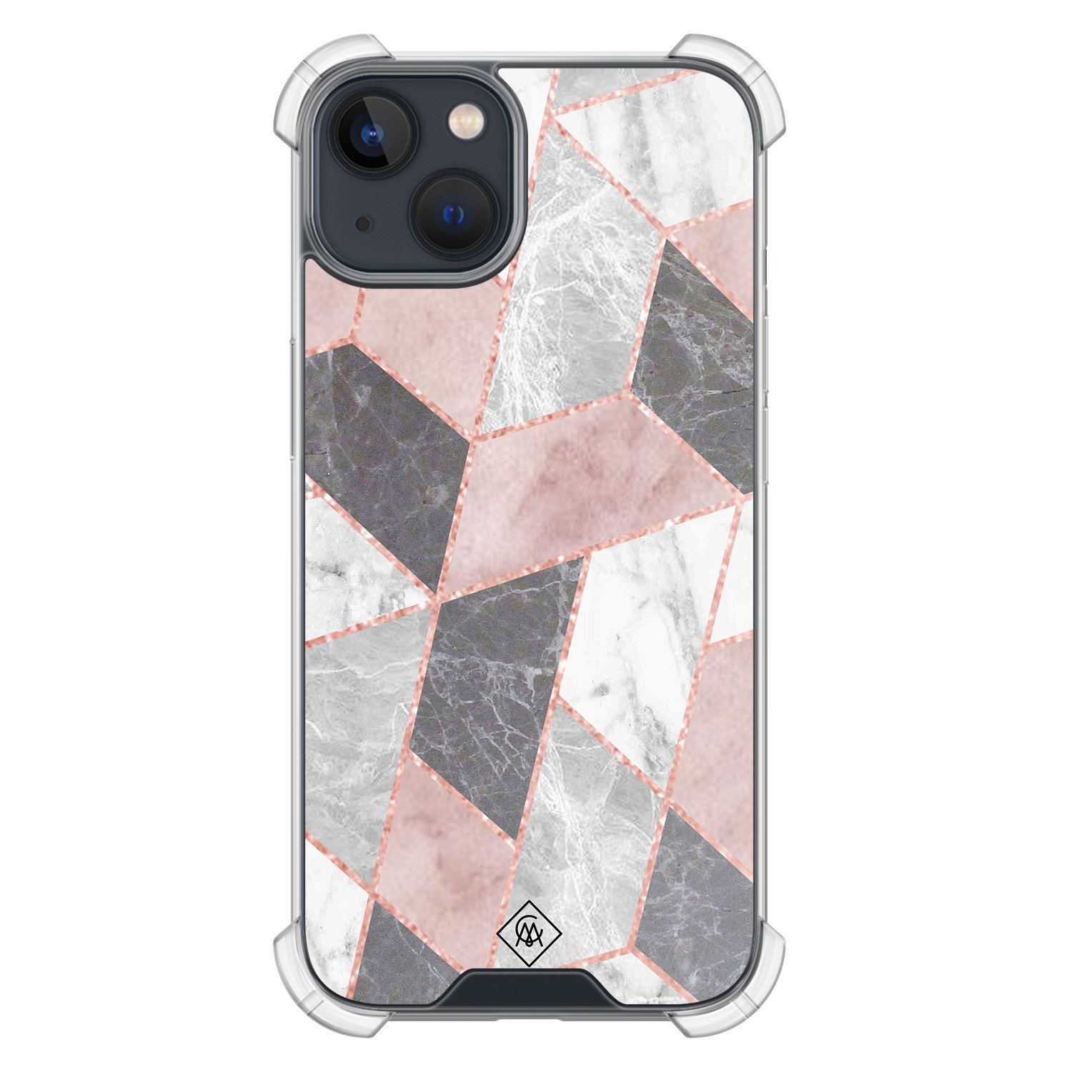 iPhone 13 mini shockproof hoesje - Stone grid