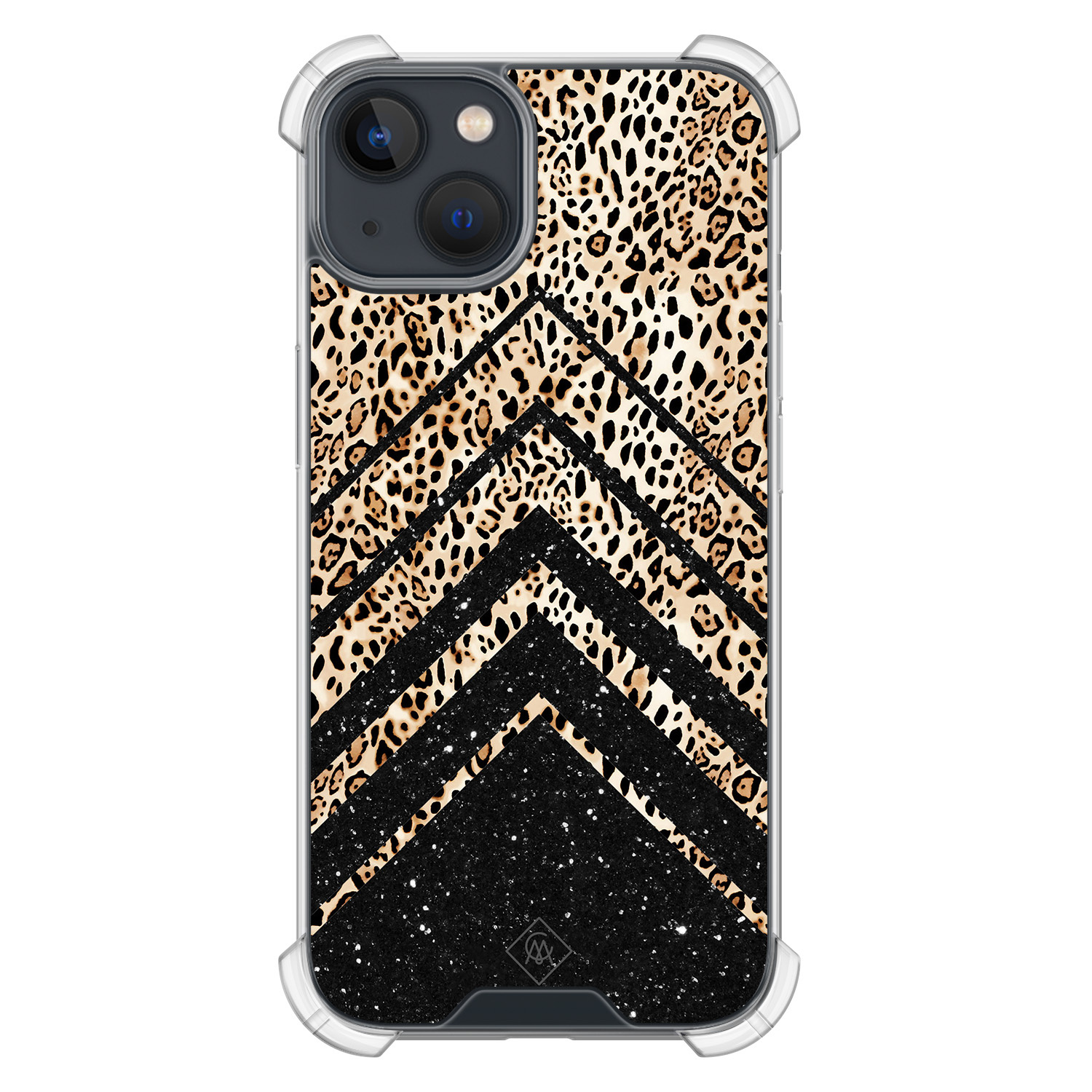 iPhone 13 mini shockproof hoesje Chevron luipaard