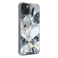 Casimoda iPhone 13 mini shockproof hoesje - Marmer blauw